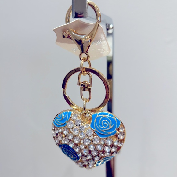 Other - Blue Crystal Heart Keychain
